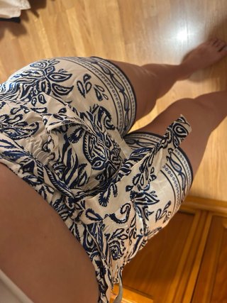 Shorts Zara Estampado Azul y Blanco