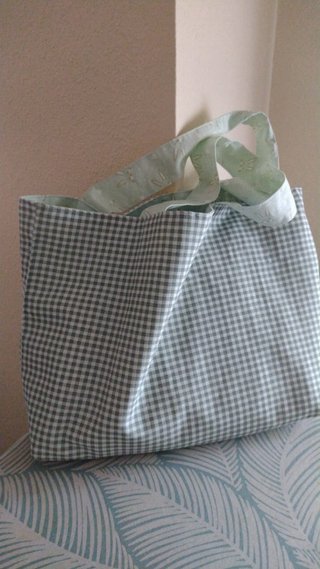 Bolso reversible artesanal hecho a mano