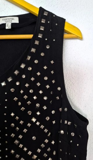 Vestido Cortefiel negro M tachuelas