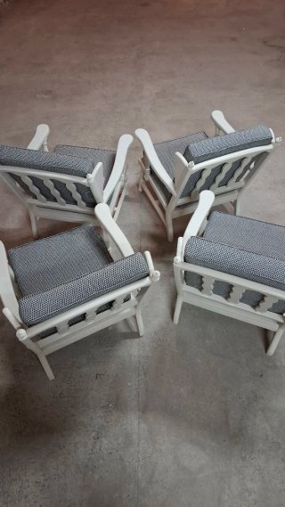 Conjunto 4 sillones madera restaurados