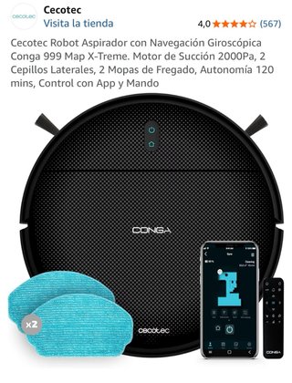 Cecotec Conga 999 Robot Aspirador