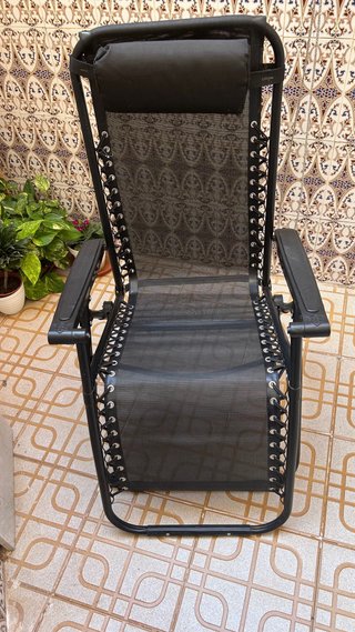 Silla reclinable hamaca playa negra