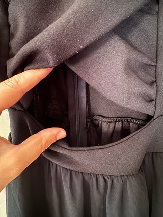 Abito lungo Cherry moda nero taglia unica