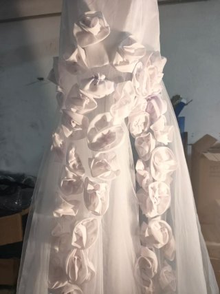 Talla S Vestido fiesta Flores 3D