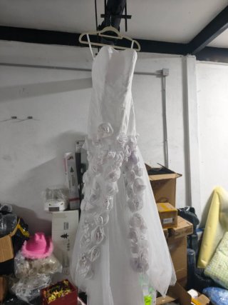 Talla S Vestido fiesta Flores 3D