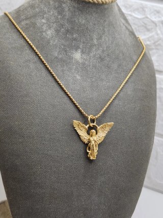 Colgante Ángel Acero Quirúrgico Bañado Oro