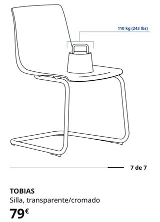 Sedia trasparente Ikea in vendita