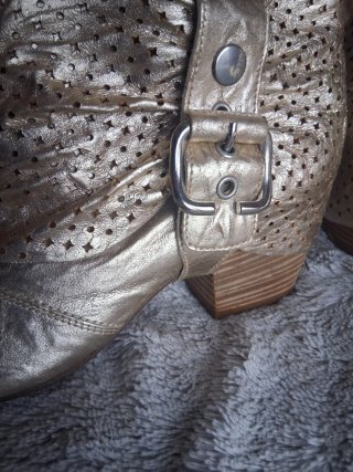 Botines Dorados Mujer