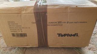 Cama elástica 305cm con red y escalera.