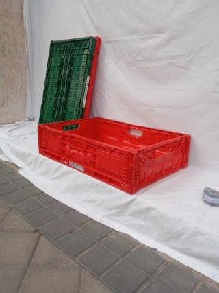 !OCASIÓN! 3 Cajas Plástico Abatibles Rojas