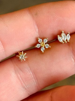 Pendientes Acero Diseño Flor y Estrella