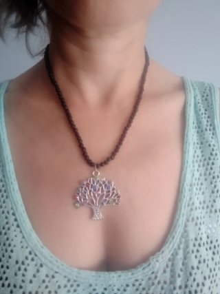 Collar Piedra Volcánica Árbol Vida