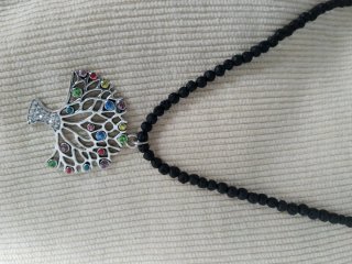 Collar Piedra Volcánica Árbol Vida