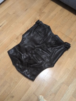 Chaleco de Piel Genuina Negro