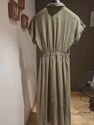 Vestido Zara verde midi