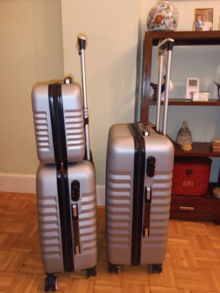 Conjunto 3 maletas de viaje plateadas