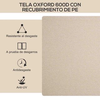 Set 2 Sedie da Giardino Pieghevoli Oxford in Acciaio Cachi