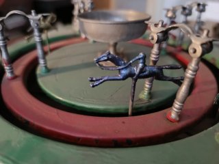 Juego Mecánico Carreras Caballo Antiguo Circa 1900