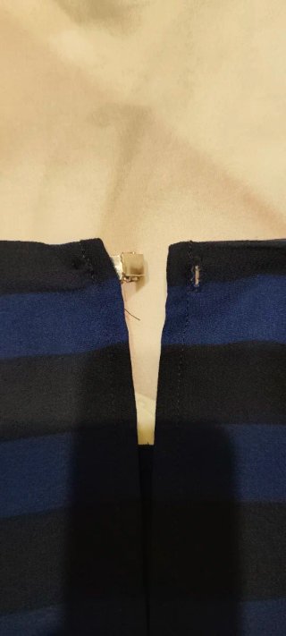 Blusa rayas azul y negro manga 3/4