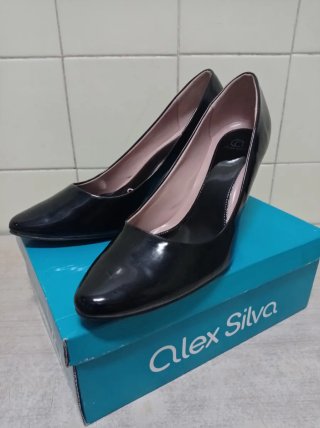 Zapatos tacón charol Alex Silva negros,T/40