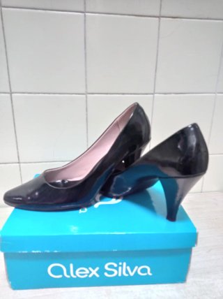 Zapatos tacón charol Alex Silva negros,T/40