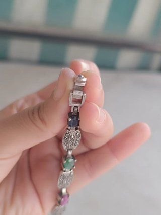 Pulsera Vintage Plata Marcasitas Piedras Art Deco