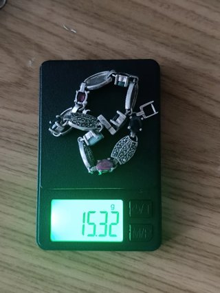 Pulsera Vintage Plata Marcasitas Piedras Art Deco
