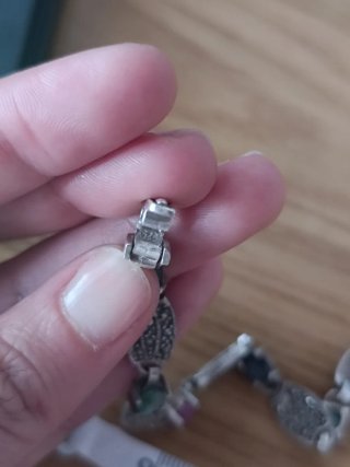 Pulsera Vintage Plata Marcasitas Piedras Art Deco