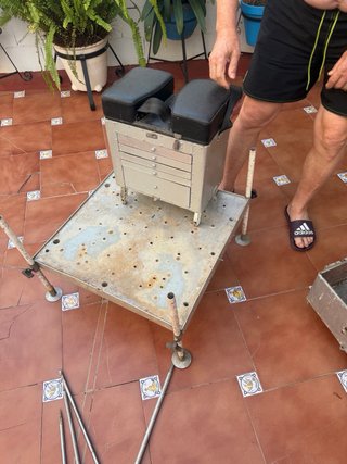 Asiento pesca con almacenaje y plataforma