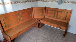 Banco de cocina de madera rústico