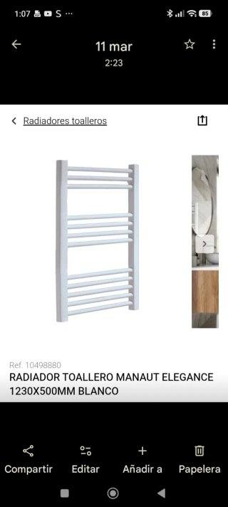 Radiador Toallero Manaut Elegance Blanco
