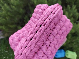 Pochette rosa uncinetto chiusura da 16