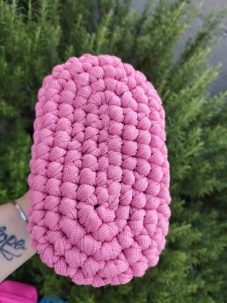 Pochette rosa uncinetto chiusura da 16