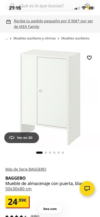 Mueble auxiliar blanco y madera