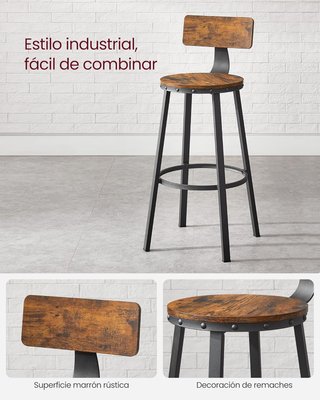2x Sedie Alte Vasagle Design Industriale