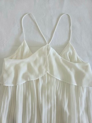Top blanco plisado de tirantes | Massimo Dutti
