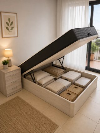 Armarios de madera y canapés