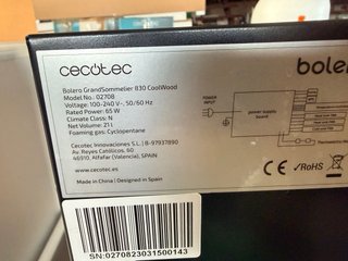 Vinoteca Cecotec Bolero GrandSommelier 830