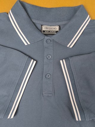 Kappa Polo Gris Piqué Bordado Blanco XXL
