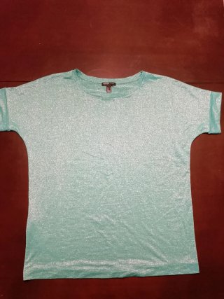 Camiseta turquesa de Mango Talla M-L