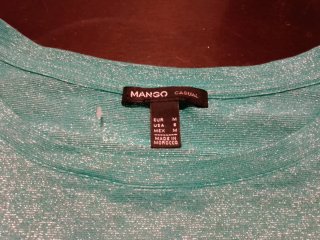 Camiseta turquesa de Mango Talla M-L