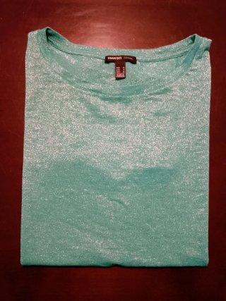Camiseta turquesa de Mango Talla M-L