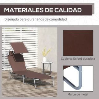 Tumbona plegable marrón