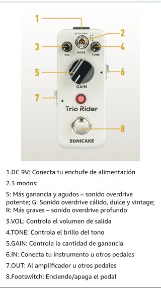 SONICAKE TRIO RIDER Overdrive Pedal.