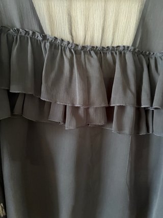 Blusa Zara Azul Marino Volantes