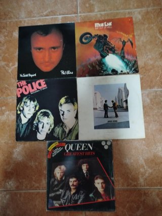 Lote 5 Vinili Rock: Phil Collins, Police, Queen, Meat Loaf, Pink Floyd