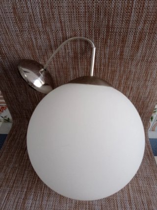 Lámpara colgante globo cristal y metal