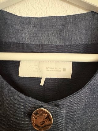 Traje Zara Lino Azul