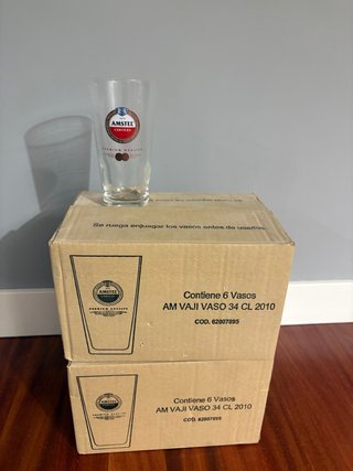 12 Vasos Cerveza Amstel 34 CL