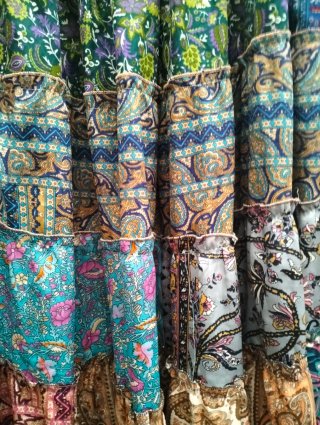 Gonnellone seta indiana patchwork